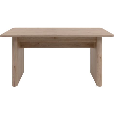 Tavolo da pranzo allungabile da 160 a 200 cm, finitura rovere e travertino - SAI