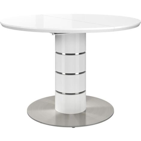 Tavolo da pranzo allungabile da 4 a 6 coperti MDF e Metallo inossidabile Bianco laccato - CUSCO