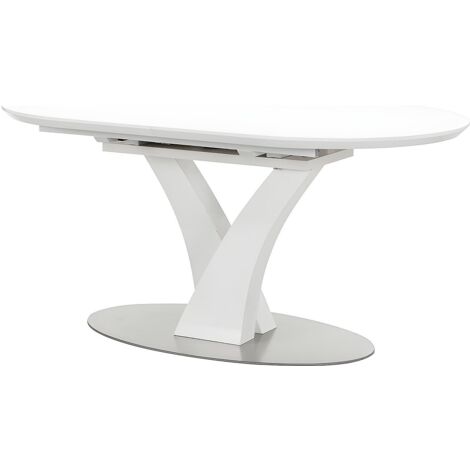 Tavolo da pranzo allungabile da 6 a 8 coperti MDF e Metallo inossidabile Bianco laccato - TALARA