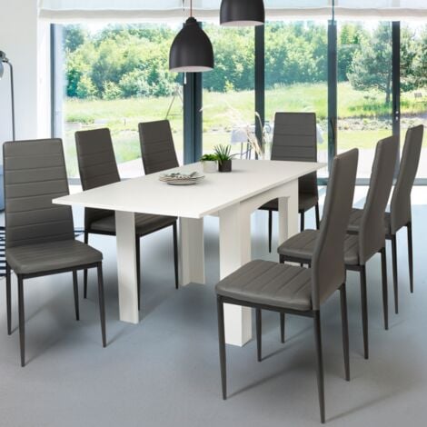 Tavolo da pranzo allungabile DONA 4-8 persone bianco 80-160 cm