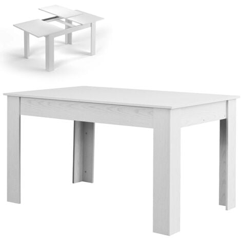 SHALLY DOGAN Tavolo da Pranzo Allungabile Estensibile 90x140 fino a 190 cm Bianco Frassinato
