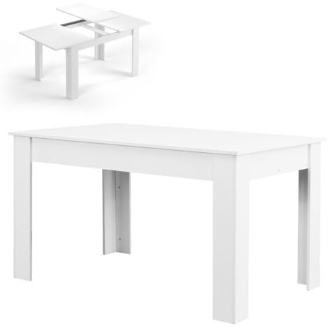 Tavolo da Pranzo Allungabile Estensibile 90x140 fino a 190 cm Salvaspazio Bianco