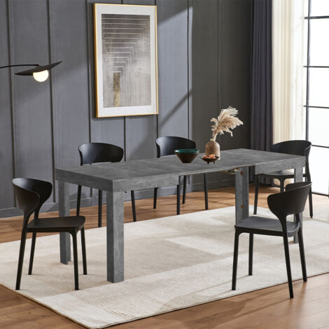 Tavolo da Pranzo Allungabile Fino 6 Posti 120-200cm Cemento Cucina Estensibile