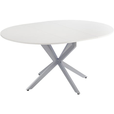 Tavolo da pranzo allungabile Loyd, Bianco/Grigio, 120 x 76.5 cm Estensibile, Vicco
