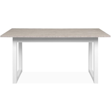 Tavolo da pranzo allungabile - Travertino e bianco L160-200 cm - HOUSTON