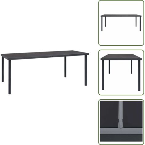 Tavolo da pranzo antracite - vidaXL Tavolo da Pranzo per Esterni Antracite 190x90x74 cm in Acciaio -