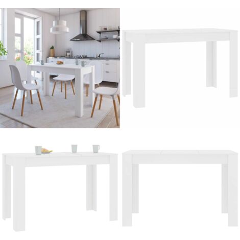 Tavolo da Pranzo Bianco 120x60x76 cm in Legno Multistrato - Tavolo da pranzo bianco - Tavolo da pranzo moderno