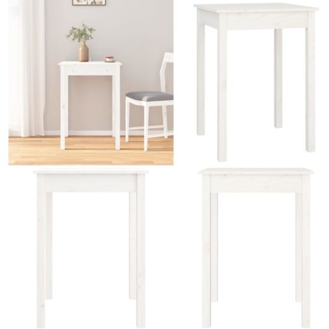Tavolo da Pranzo Bianco 55x55x75 cm in Legno Massello di Pino - Tavolo da pranzo in pino - Tavolo da pranzo bianco