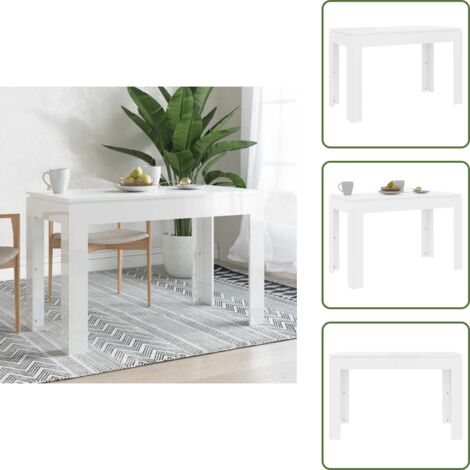Tavolo da pranzo bianco lucido - vidaXL Tavolo da Pranzo Bianco Lucido 120x60x76 cm Legno Multistrato -