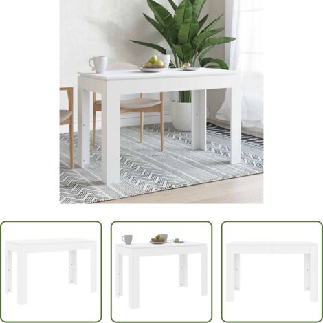 Tavolo da pranzo bianco - Tavolo da Pranzo Bianco 120x60x76 cm in Legno Multistrato