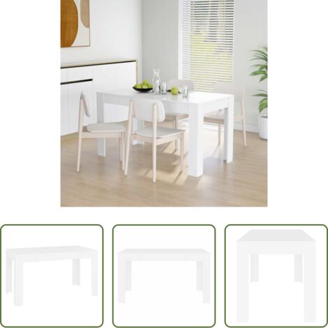 Tavolo da pranzo bianco -  Tavolo da Pranzo Bianco 140x74,5x76 cm in Legno Multistrato