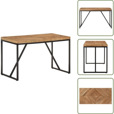 Tavolo da pranzo con design Chevron - vidaXL Tavolo da Pranzo 120x60x76 cm Legno Massello di Acacia e Mango -