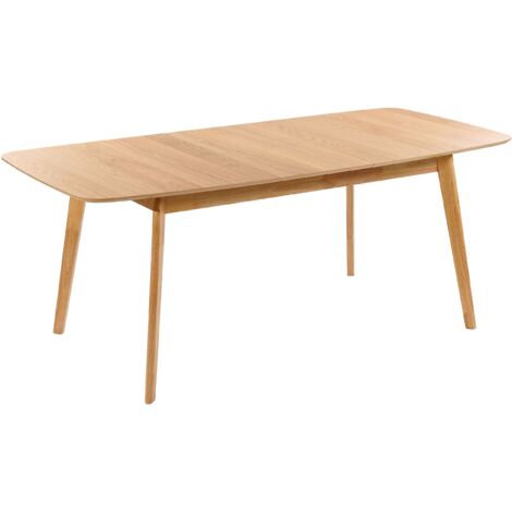 Tavolo da pranzo cucina impiallacciato allungabile 150/190 x 90 cm legno rovere chiaro Madox