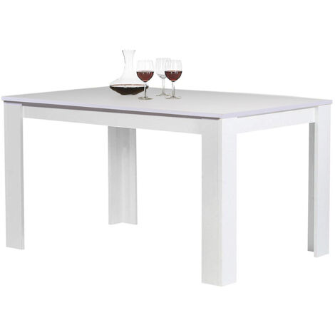 Tavolo da Pranzo Cucina Rettangolare Moderno in Legno 120x 80 x 74 cm Bianco