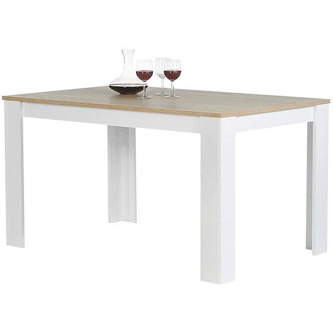 Tavolo da Pranzo Cucina Rettangolare Moderno in Legno 120x80x74cm Bianco e Acero