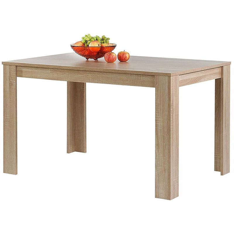 Tavolo da Pranzo Cucina Rettangolare Moderno in Legno MDF 120x80x74cm Acero