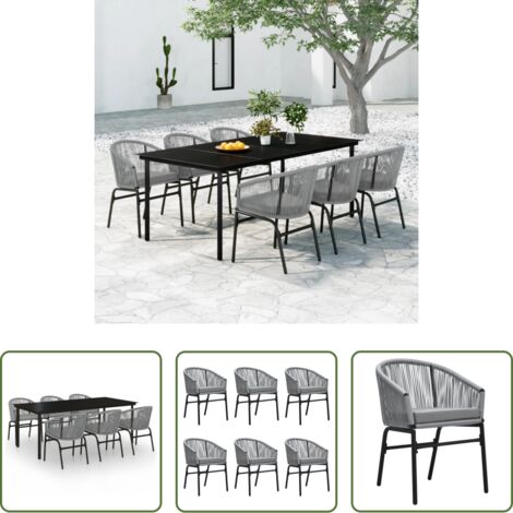 Tavolo da pranzo da esterno -  Set Mobili da Pranzo da Giardino 7 pz Antracite
