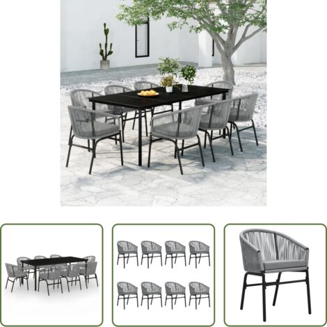 Tavolo da pranzo da esterno -  Set Mobili da Pranzo da Giardino 9 pz Antracite