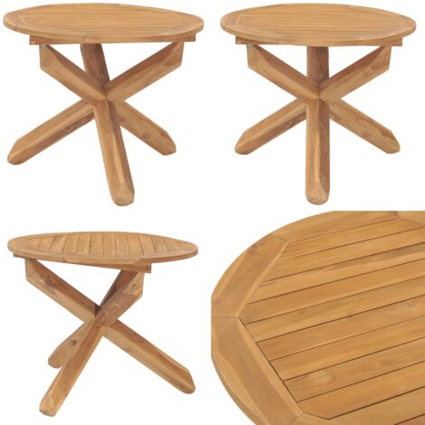 Tavolo da Pranzo da Giardino Ø90x75 cm in Massello di Teak - Tavolo in teak - Tavolo da giardino in legno