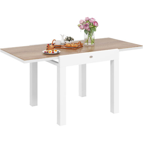 Tavolo da Pranzo da Giardino Allungabile 80-160 cm per 4-6 Posti, Bianco