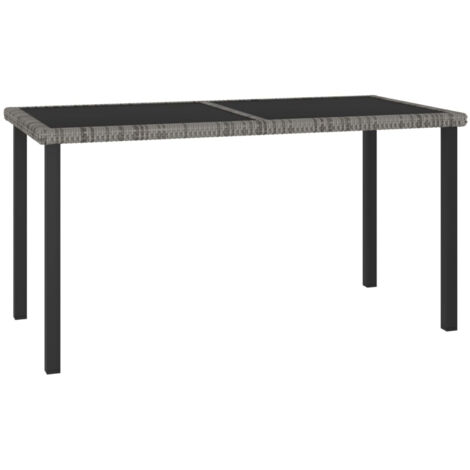 Tavolo da Pranzo da Giardino Grigio 140x70x73 cm in Polyrattan