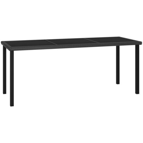 Tavolo da Pranzo da Giardino Nero 180x70x73 cm in Polyrattan vidaXL