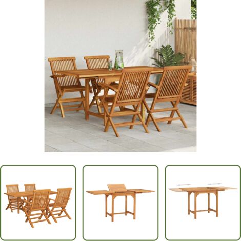 Tavolo da pranzo da giardino -  Set da Pranzo da Giardino 5 pz in Legno Massello di Teak