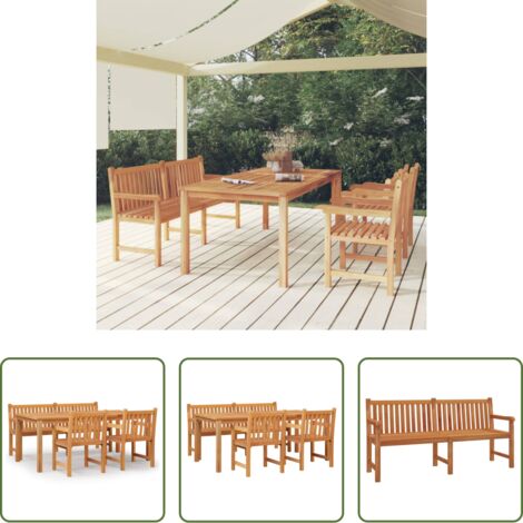 Tavolo da pranzo da giardino -  Set da Pranzo per Giardino 4 pz in Legno Massello di Teak