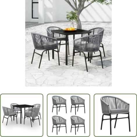 Tavolo da pranzo da giardino -  Set Mobili da Pranzo per Giardino 5 pz Antracite