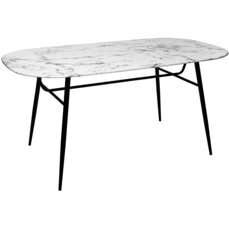 Tavolo da pranzo effetto marmo bianco roxas l160cm - Atmosphera créateur d'intérieur