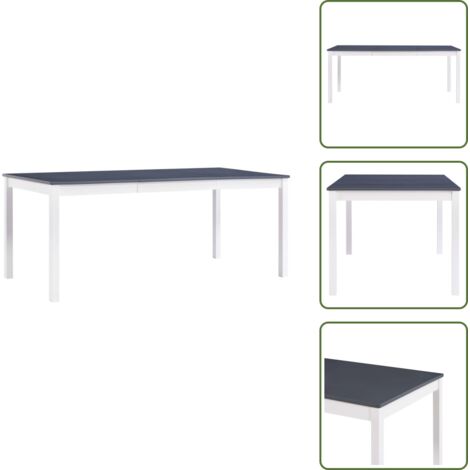 Tavolo da pranzo elegante - vidaXL Tavolo da Pranzo Bianco e Grigio 180x90x73 cm in Legno di Pino - Tavolo da pranzo minimalista
