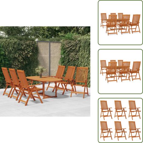 Tavolo da pranzo estendibile - vidaXL Set da Pranzo per Giardino 7 pz in Legno Massello di Eucalipto - Sedie pieghevoli