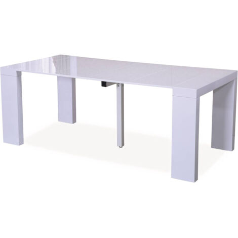 Tavolo da pranzo estensibile "Dina" - 200/40 x 94 x 75 cm - Bianco laccato
