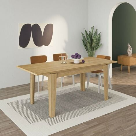 Tavolo da Pranzo Estensibile in Legno 190 cm Rovere Cucina Allungabile  salotto