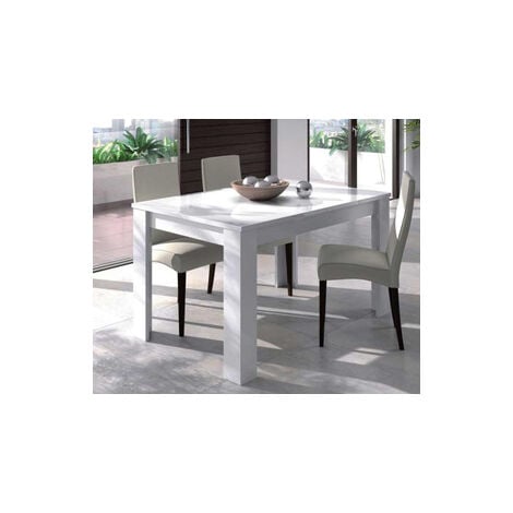 TAVOLO DA PRANZO ESTENSIBILE KENDRA IN KIT CM.90X140/190X78H BIANCO LUCIDO