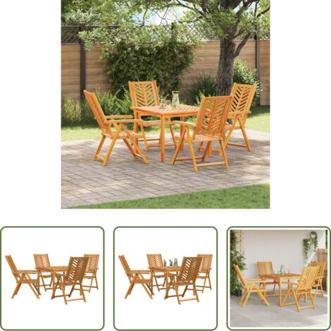 Tavolo da pranzo esterno -  Set da Pranzo per Giardino 5 pcs Marrone