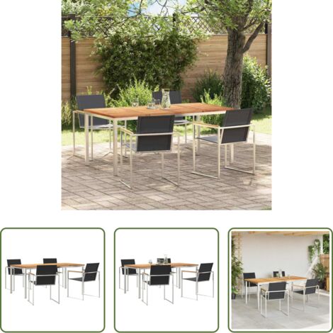 Tavolo da pranzo esterno -  Set da Pranzo per Giardino 5 pcs Marrone Legno di teak solido