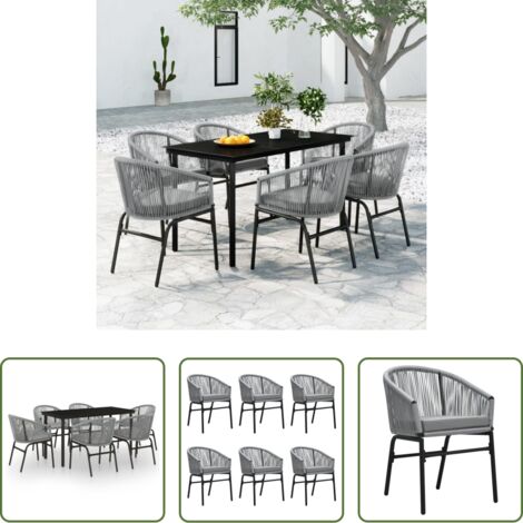 Tavolo da pranzo esterno -  Set Mobili da Pranzo per Giardino 7 pz Antracite