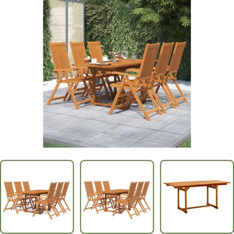 Tavolo da pranzo esterno -  Set Mobili da Pranzo per Giardino 7 pz Legno Massello di Acacia 120-170 cm