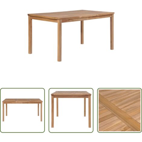 Tavolo da pranzo esterno -  Tavolo da Giardino 150x90x77 cm in Legno Massello di Teak