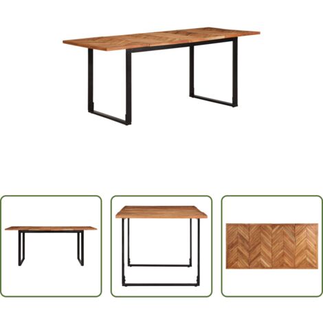 Tavolo da pranzo esterno -  Tavolo da Pranzo 180x90x75 cm in Legno Massello di Acacia