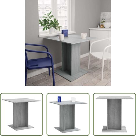 Tavolo da pranzo grigio -  Tavolo da Pranzo grigio sonoma 80x80x75 cm in Legno Multistrato