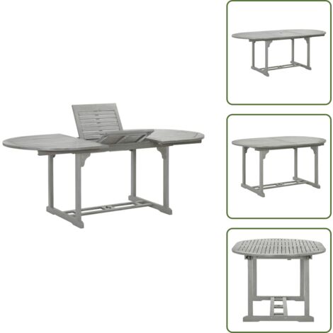 Tavolo da pranzo grigio - vidaXL Tavolo da Giardino Grigio 200x100x75 cm in Legno di Acacia -