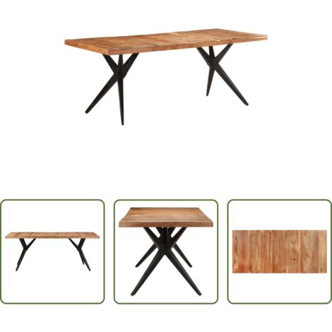 Tavolo da pranzo in acacia -  Tavolo da Pranzo 200x90x76 cm Legno Massello di Acacia
