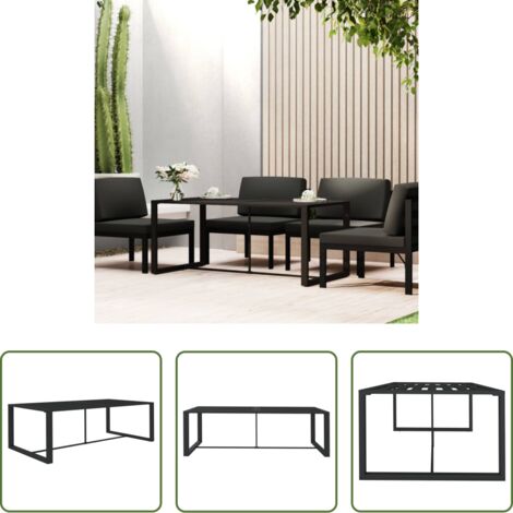 Tavolo da pranzo in alluminio -  Tavolo da Pranzo per Esterni Antracite 120x60x66cm in Alluminio