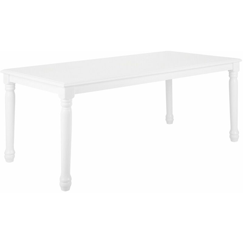 Tavolo da Pranzo Rettangolare in Legno di Gomma Bianco 180 x 90 cm Cary