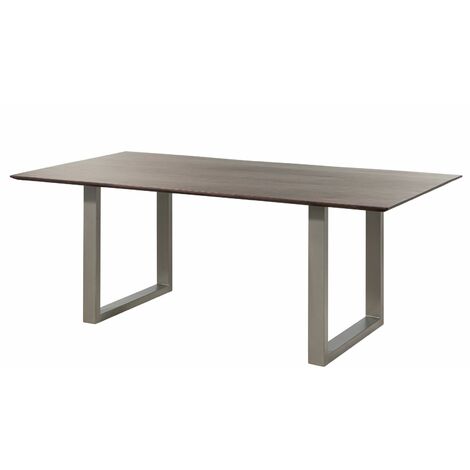 tavolo da pranzo in legno di Acacia 180x90x76 marrone laccato SWISS EDGE