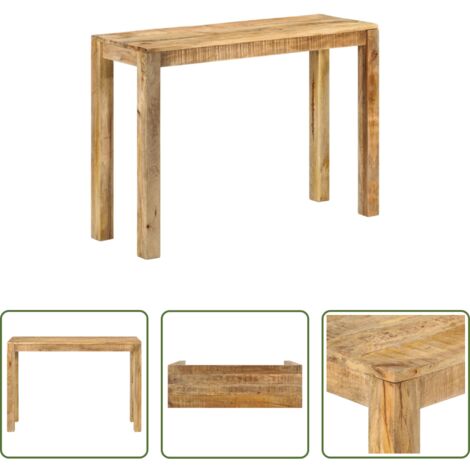 Tavolo da pranzo in legno di mango -  Tavolo Consolle 110x35x76 cm in Legno Massello di Mango Grezzo