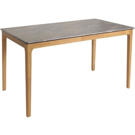 Tavolo da pranzo in legno e HPL 135 x 80 cm aspetto marmo/pietra piedi leggeri 040008545