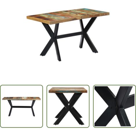 Tavolo da pranzo in legno massello -  Tavolo da Pranzo 140x70x75 cm in Legno Massello di Recupero